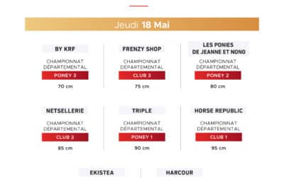 Programme épreuves Poneys et Clubs